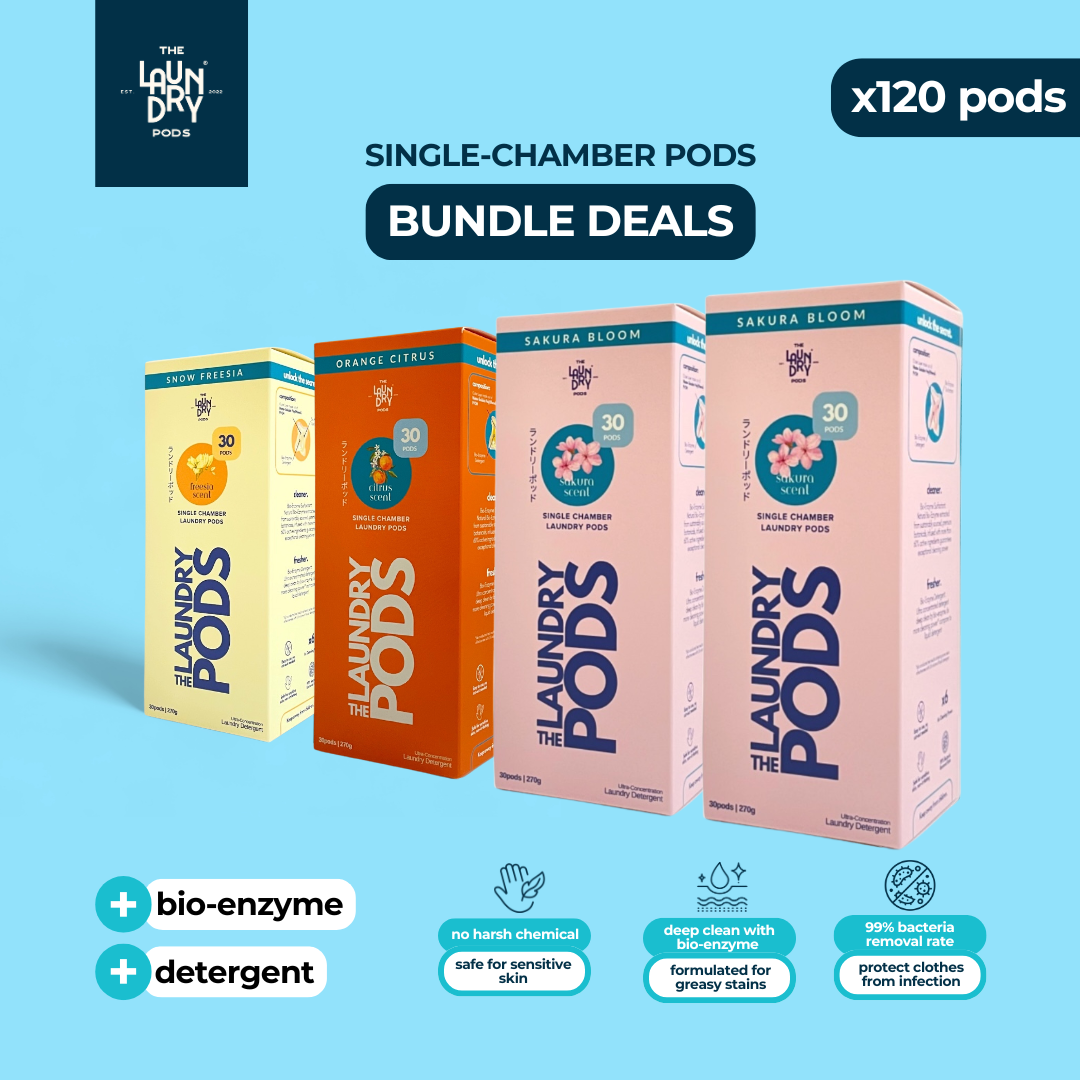 Bundle Deal (4 boxes) | 120pcs Biodegradable Single Chamber Laundry Pods | by The Laundry Pods