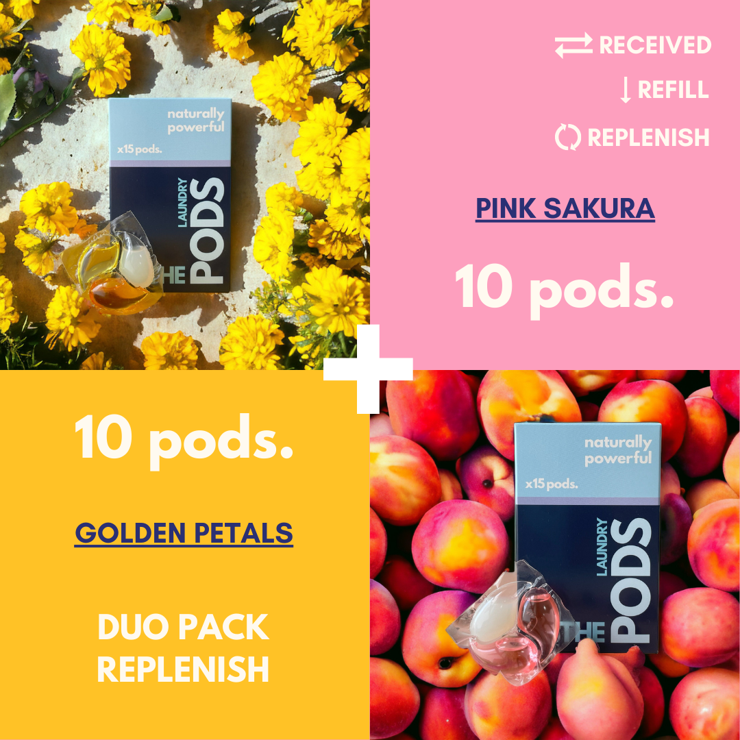 Laundry Pods Duo Pack - Pink Sakura + Golden Petal | 20 pods