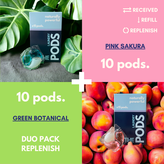 Laundry Pods Duo Pack - Pink Sakura + Green Botanical | 20 pods