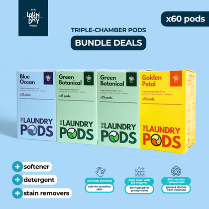 Bundle Deal (4 boxes) | 60pcs Biodegradable Laundry Pods | by The Laundry Pods