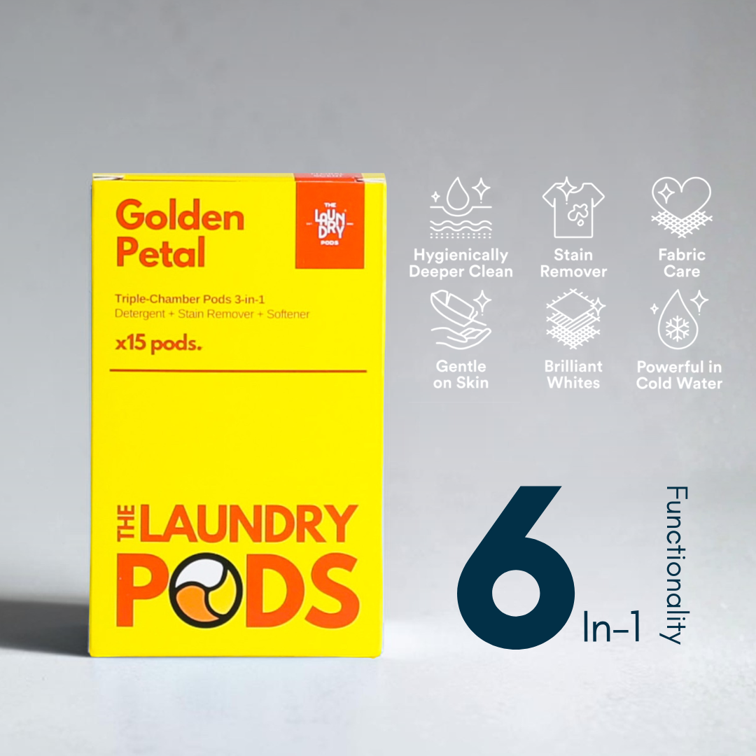 Golden Petals | Bio-Degradable Triple-Chamber Pods | 15 Pods