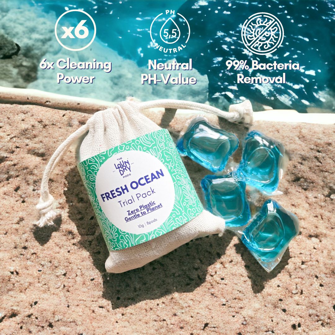 Fresh Ocean Trial Pack | 8 pcs Biodegradable Laundry Pods | by The Laundry Pods