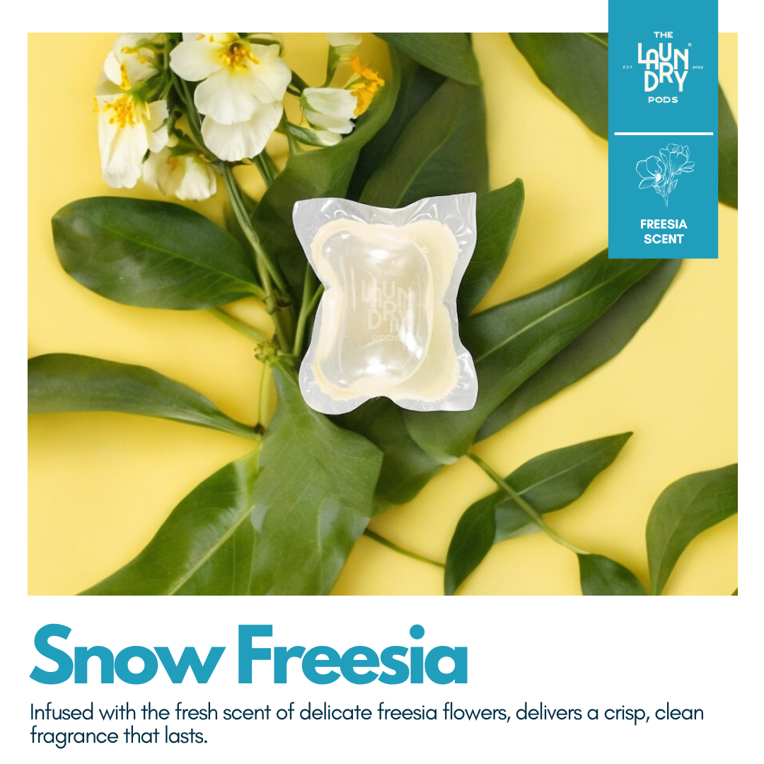 Snow Freesia | Bulk Pack | 30pcs Biodegradable Laundry Pods | by The Laundry Pods