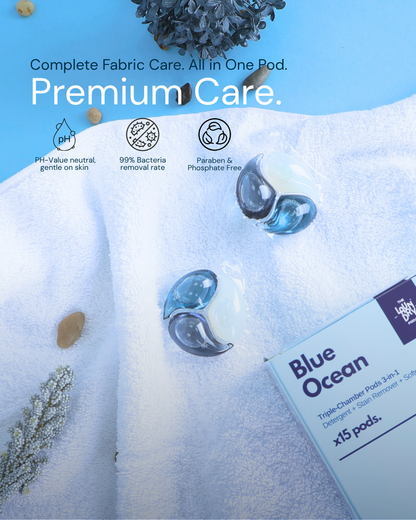Deep Care | Bio-Degradable Triple-Chamber Pods | The Laundry Pods