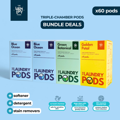 Bundle Deal (4 boxes) | 60pcs Biodegradable Laundry Pods | by The Laundry Pods