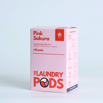 Pink Sakura | 15pcs Biodegradable Laundry Pods | by The Laundry Pods