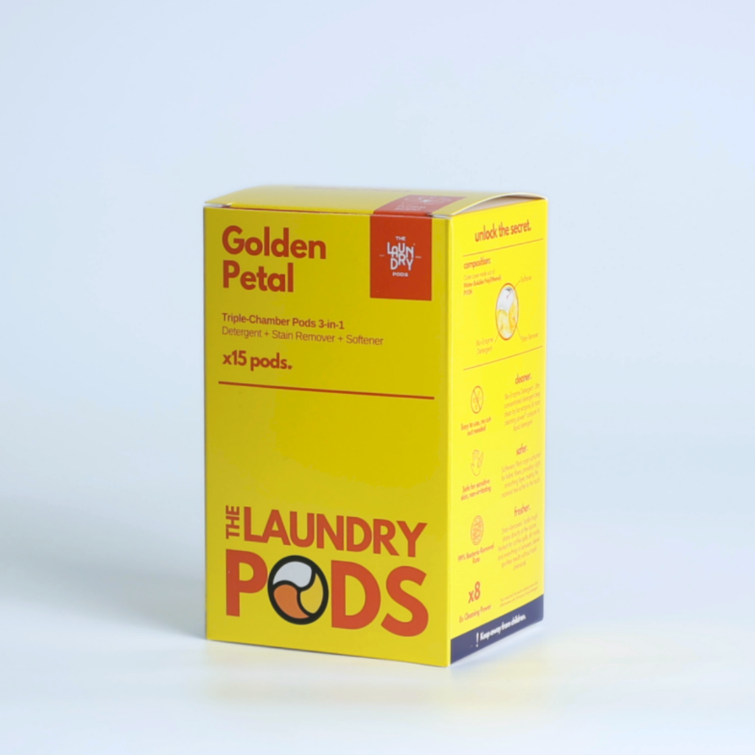 Golden Petals | 15pcs Biodegradable Laundry Pods | by The Laundry Pods