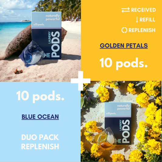Laundry Pods Duo Pack - Blue Ocean + Golden Petal | 20 pods