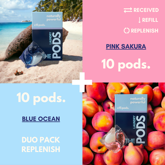 Laundry Pods Duo Pack - Blue Ocean + Pink Sakura | 20 pods