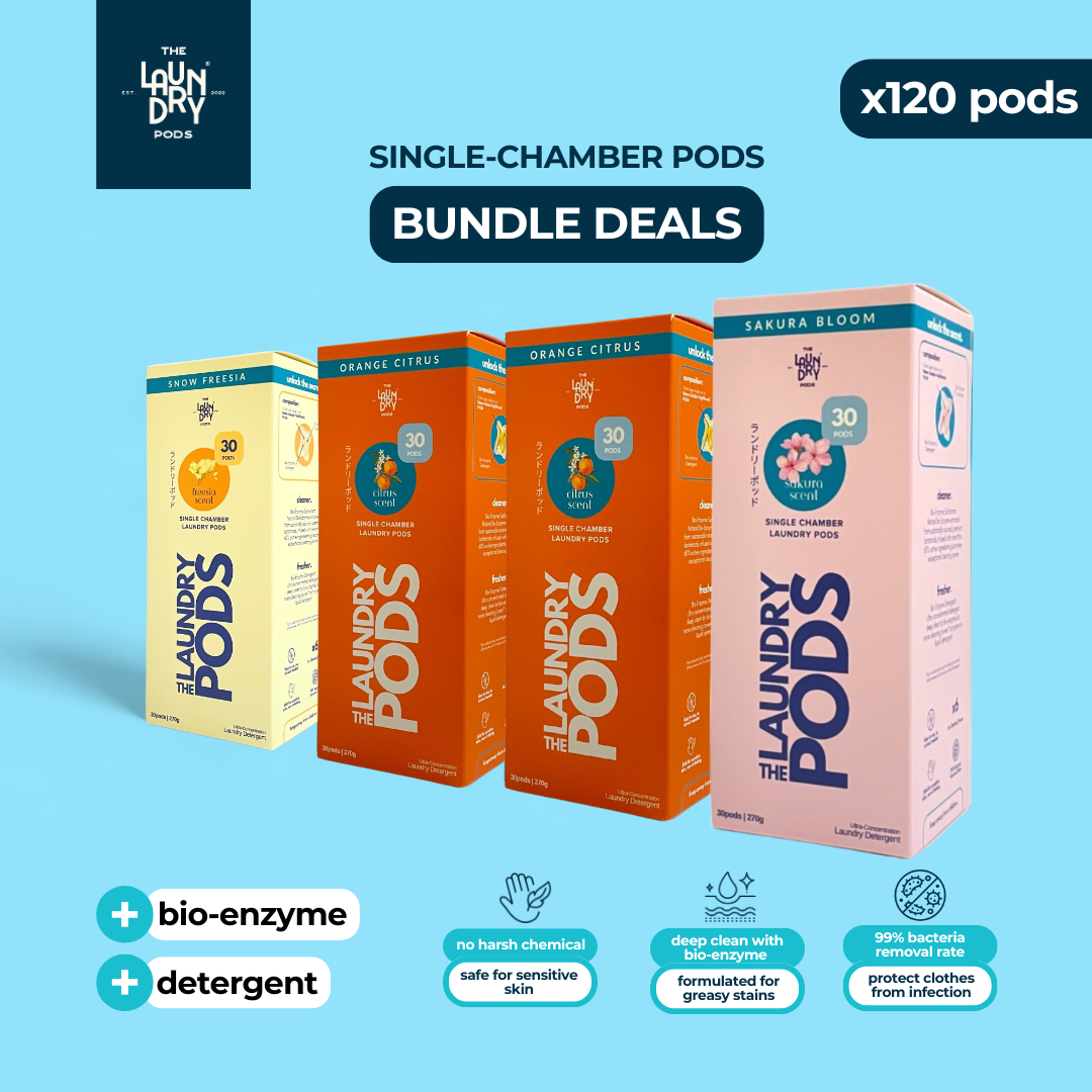 Bundle Deal (4 boxes) | 120pcs Biodegradable Single Chamber Laundry Pods | by The Laundry Pods