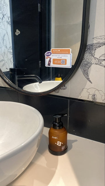 QR card by the sink